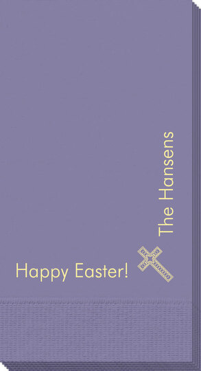 Corner Text with Inspirational Cross Guest Towels